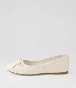 Women TOP END Flats-Aydas Vanilla Leather Ballet Flats