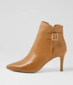 Women TOP END Boots-Badiela Tan Leather Ankle Boots
