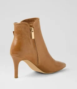 Women TOP END Boots-Badiela Tan Leather Ankle Boots