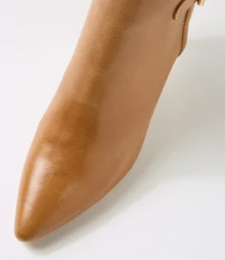 Women TOP END Boots-Badiela Tan Leather Ankle Boots