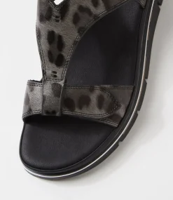 Women I LOVE BILLY Flats|Sandals-Baer Pewter Leopard Sandals