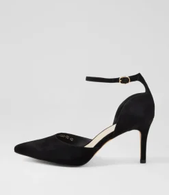 Women TOP END Dress|Heels-Bahammas Black Suede Heels