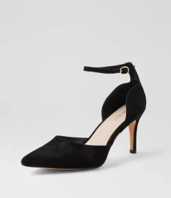 Women TOP END Dress|Heels-Bahammas Black Suede Heels