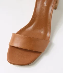 Women DIANA FERRARI Heels|Sandals-Bane Deep Tan Natural Leather Sandals