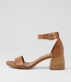 Women DIANA FERRARI Heels|Sandals-Bane Deep Tan Natural Leather Sandals