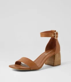 Women DIANA FERRARI Heels|Sandals-Bane Deep Tan Natural Leather Sandals