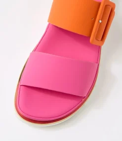Women I LOVE BILLY Slides|Wedges-Barana Fuchsia Orange Slides
