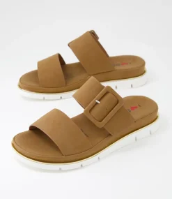 Women I LOVE BILLY Slides|Wedges-Barana Tan Slides