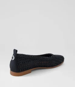 Women BLOWFISH Flats-Bardot Black Microsuede Flat Shoes
