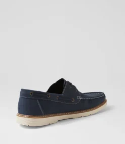 UNCUT Casuals-Barnaby Navy Lace Up Flats