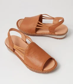 Women SUPERSOFT Comfort|Wedges-Barrina Dark Tan Gum Sole Leather Sandals