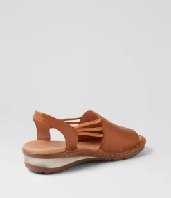 Women SUPERSOFT Comfort|Wedges-Barrina Dark Tan Gum Sole Leather Sandals