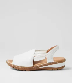 Women SUPERSOFT Comfort|Wedges-Barrina White Gum Leather Sandals