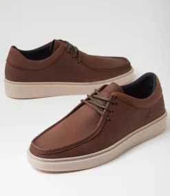COLORADO Casuals-Barris Brown Crazyhorse Leather Lace Up Flats