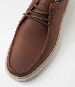 COLORADO Casuals-Barris Brown Crazyhorse Leather Lace Up Flats