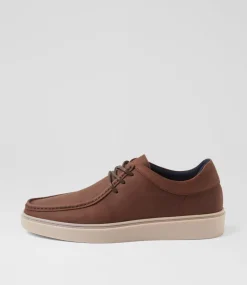 COLORADO Casuals-Barris Brown Crazyhorse Leather Lace Up Flats