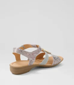 Women SUPERSOFT Comfort|Flats-Bartie Almond Foil Floral Suede Sandals
