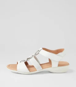 Women SUPERSOFT Comfort|Flats-Bartie White Leather Sandals
