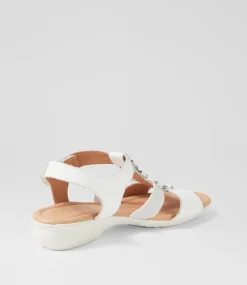 Women SUPERSOFT Comfort|Flats-Bartie White Leather Sandals