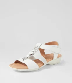 Women SUPERSOFT Comfort|Flats-Bartie White Leather Sandals
