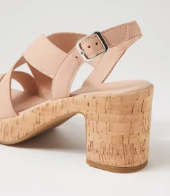 Women DIANA FERRARI Heels|Sandals-Baynie Dark Nude Cork Leather Sandals