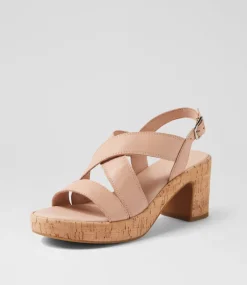 Women DIANA FERRARI Heels|Sandals-Baynie Dark Nude Cork Leather Sandals