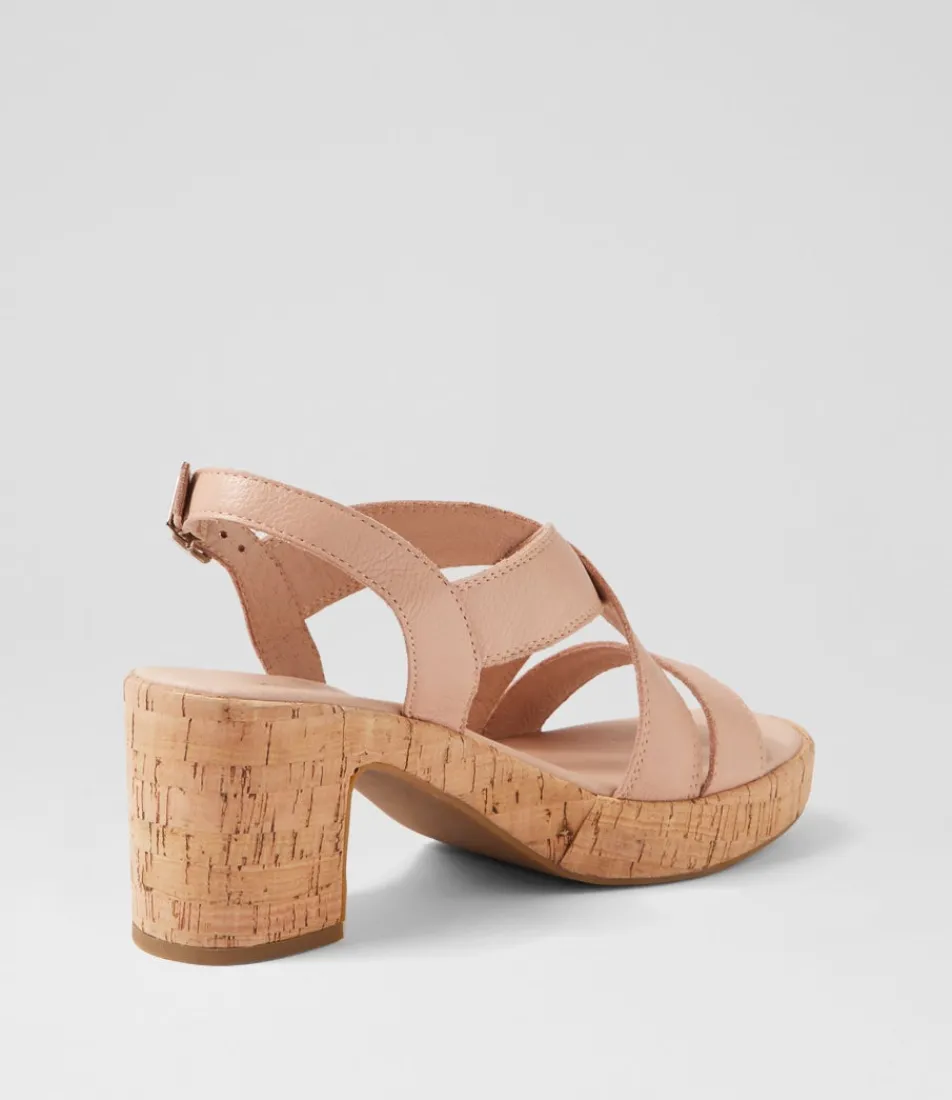 Women DIANA FERRARI Heels|Sandals-Baynie Dark Nude Cork Leather Sandals