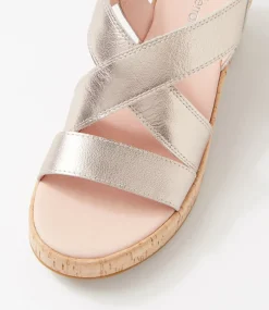 Women DIANA FERRARI Sandals|Heels-Baynie Platino Cork Leather Sandals
