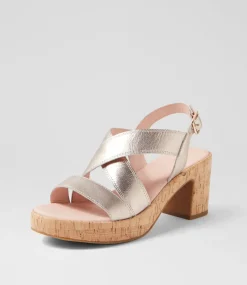 Women DIANA FERRARI Sandals|Heels-Baynie Platino Cork Leather Sandals