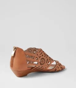 Women SUPERSOFT Comfort|Heels-Baysidey Dark Tan Leather Sandals