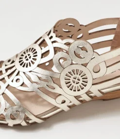 Women SUPERSOFT Comfort|Flats-Baysidey Platinum Leather Sandals