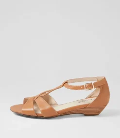 Women SUPERSOFT Comfort|Heels-Beautiy Dark Tan Leather Sandals