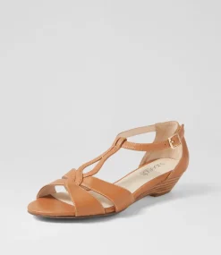 Women SUPERSOFT Comfort|Heels-Beautiy Dark Tan Leather Sandals