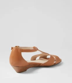 Women SUPERSOFT Comfort|Heels-Beautiy Dark Tan Leather Sandals