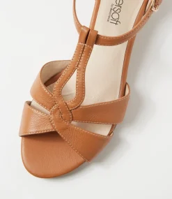 Women SUPERSOFT Comfort|Heels-Beautiy Dark Tan Leather Sandals