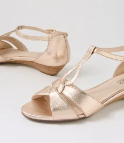 Women SUPERSOFT Comfort|Flats-Beautiy Pale Rose Gold Leather Sandals