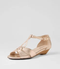 Women SUPERSOFT Comfort|Flats-Beautiy Pale Rose Gold Leather Sandals
