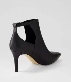 Women TOP END Boots-Beda Black Leather Ankle Boots
