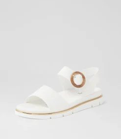Women I LOVE BILLY Flats|Sandals-Beebeet White Sandals