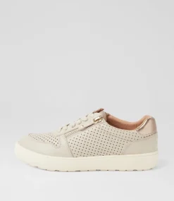 Women SUPERSOFT Sneakers-Belindia Almond Champagne Leather Sneakers