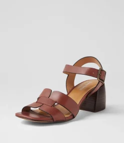 Women DIANA FERRARI Heels|Sandals-Belson Walnut Dark Brown Leather Sandals
