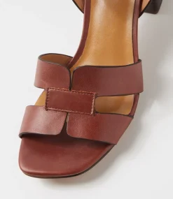 Women DIANA FERRARI Heels|Sandals-Belson Walnut Dark Brown Leather Sandals