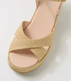 Women DIANA FERRARI Heels|Sandals-Bencer Natural Woven Sandals
