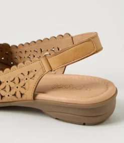 Women SUPERSOFT Comfort|Flats-Benisie Dark Tan Leather Sandals