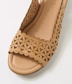Women SUPERSOFT Comfort|Flats-Benisie Dark Tan Leather Sandals