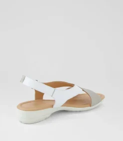 Women SUPERSOFT Comfort|Flats-Bensin White Prosecco Leather Sandals