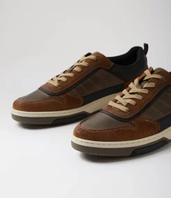COLORADO Sneakers|Casuals-Benso Brown Black Leather Sneakers
