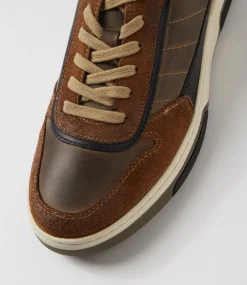 COLORADO Sneakers|Casuals-Benso Brown Black Leather Sneakers
