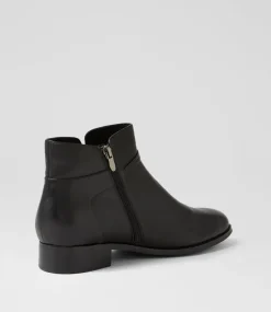 Women SUPERSOFT Boots|Comfort-Bessi Black Leather Ankle Boots