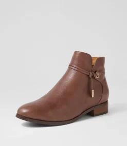 Women SUPERSOFT Boots|Comfort-Bessi Coffee Leather Ankle Boots